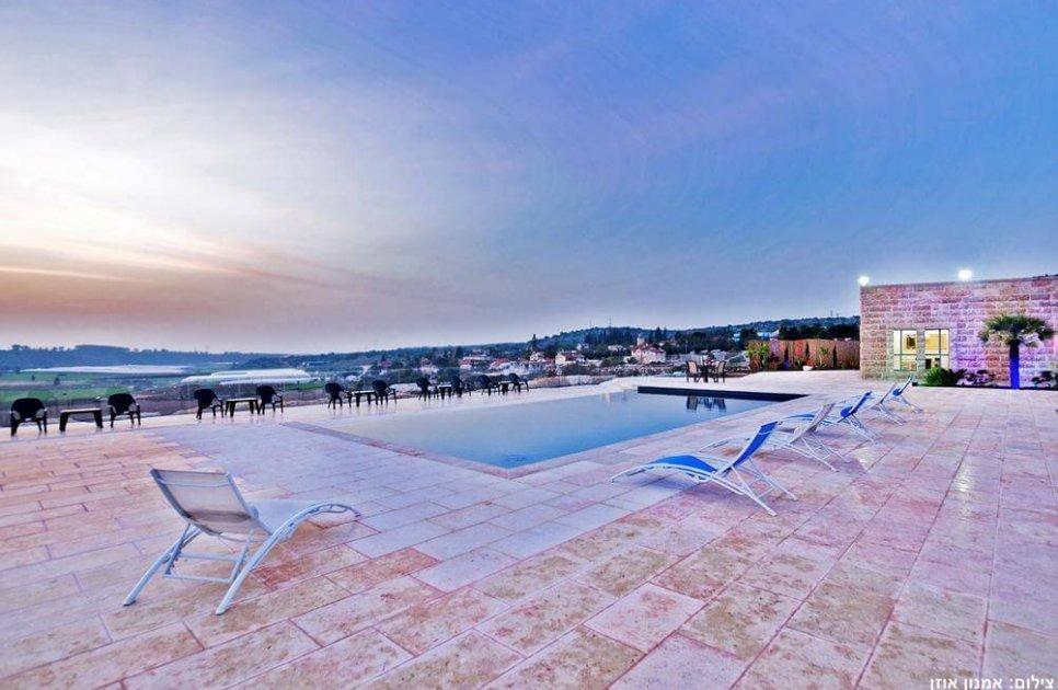 54794 החצר והבריכה, אחוזת דניאל, וילה  בזכריה וילות - Vila 4 U