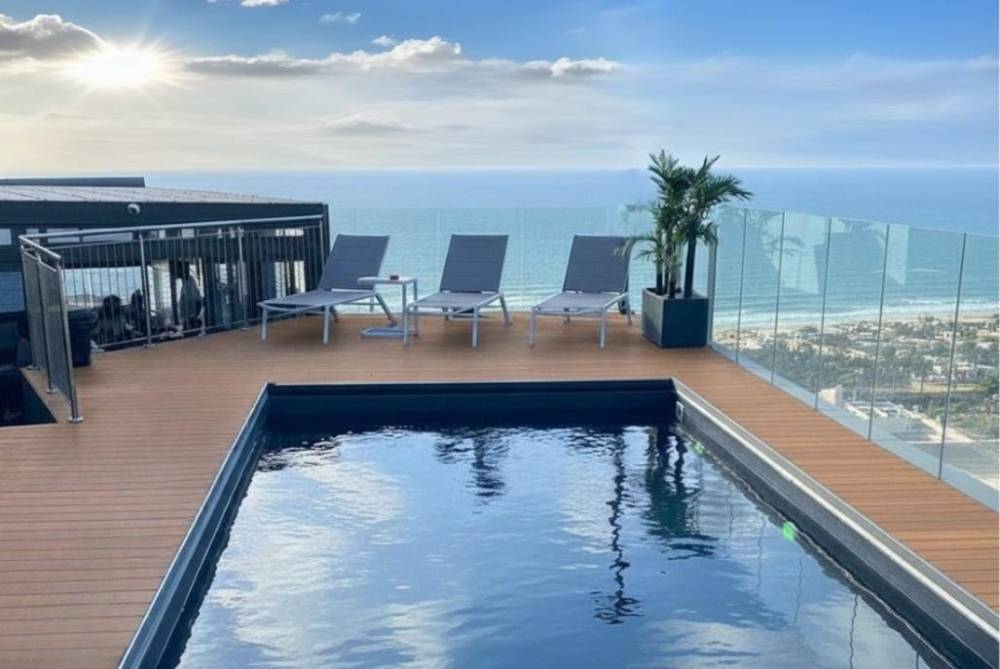 210459 המתחם המקורה בריכה ונוף, דה סקיי פנטהאוז - The sky penthouse, וילה  בראשון לציון וילות - Vila 4 U